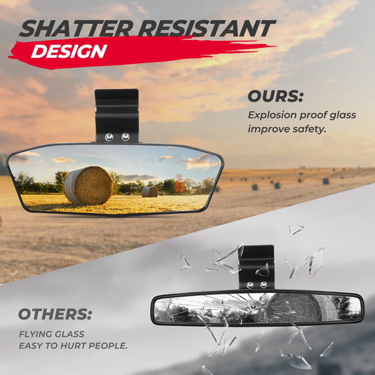 UTV Rear View Mirror with LED Light for Polaris Ranger/ Defender 2015-2024