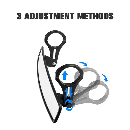 Rear View Mirror with 1.75" Clamps and Convex Design for Polaris RZR