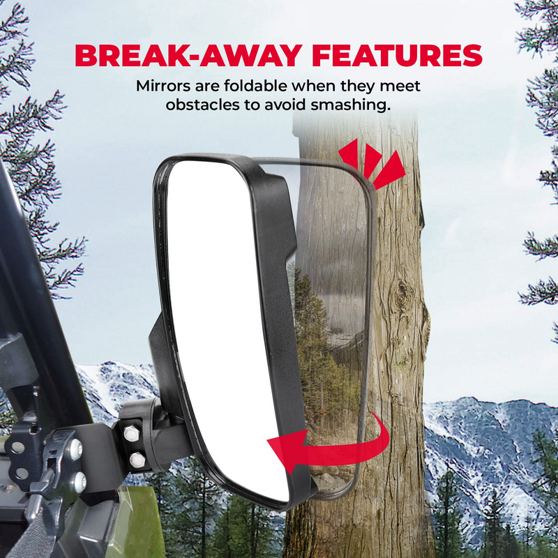 Load image into Gallery viewer, 10" Large UTV Side Mirrors w/ Pro-fit cage for Polaris RZR Ranger General UFORCE
