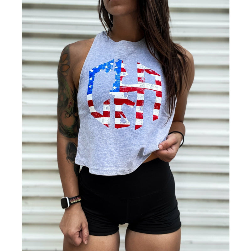 Load image into Gallery viewer, CIA Hex USA Edition Flowy Crop Top
