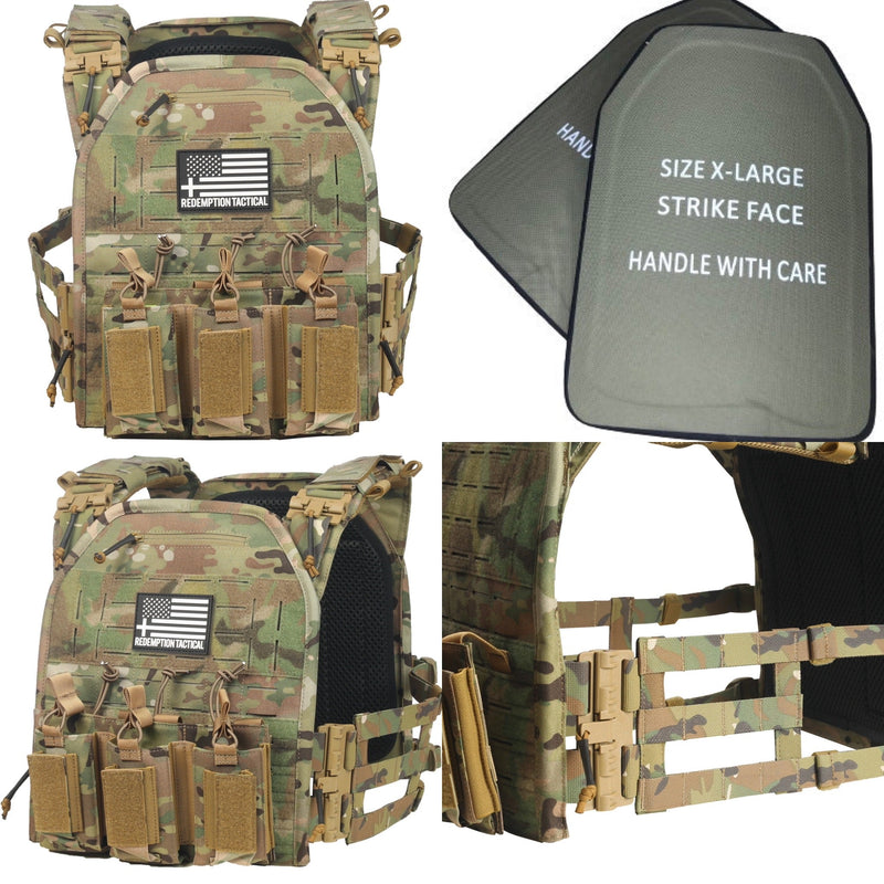 Load image into Gallery viewer, FULL KIT COMBO Crusader 2.0 XL Armor COMBO PACKAGE LIGHTWEIGHT LEVEL IV (2) 10x13.5 Front/Back Plates, Plate Carrier Bag, Medic Pouch
