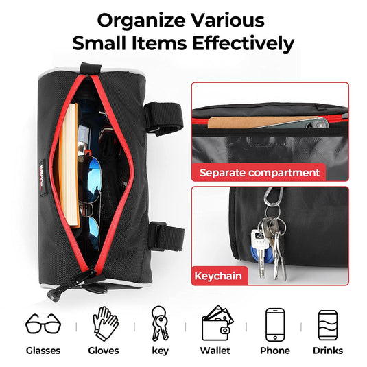 Motorcycle Handlebar Bag 3.5L for Ruckus, Mini Bike, Scooter, UTV, Adventure Touring