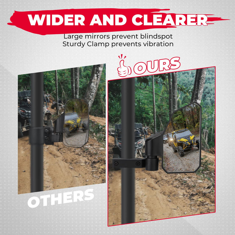 Load image into Gallery viewer, UTV Side Mirrors Fit with Windshield for 1.6"-2" Roll Bar

