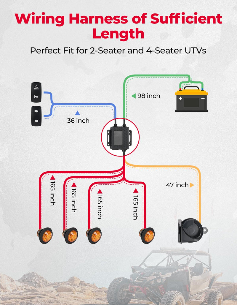 Load image into Gallery viewer, Universal Plug &amp; Play Turn Signal Kit With Rocker Switch &amp; 110D Horn
