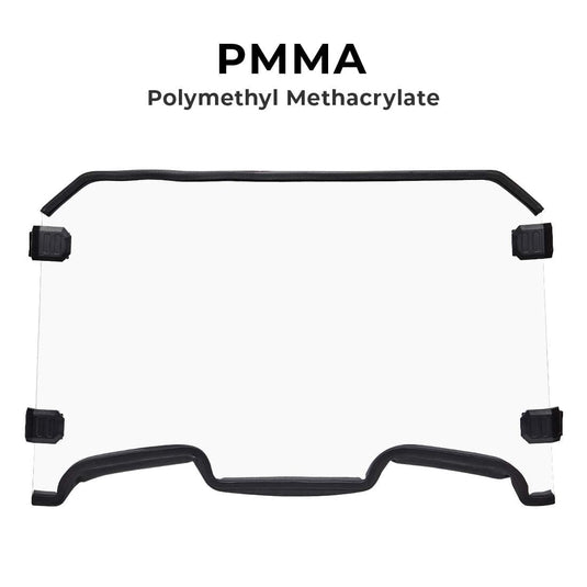 Front Full Windshield with 4 Black Clamps for Polaris RZR