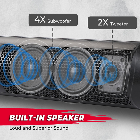 SxS UTV Sound Bar System Bluetooth Speaker 500W 28" Outdoor Marine Soundbars