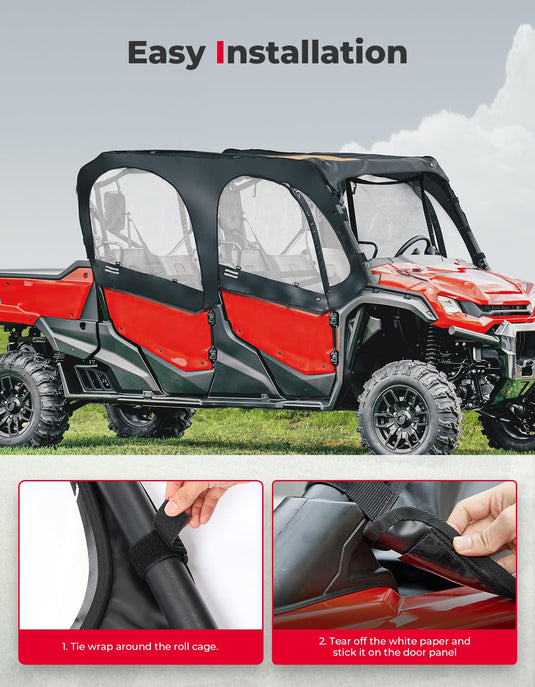 Soft Upper Door Cab Enclosure Set for Honda Pioneer 1000-6