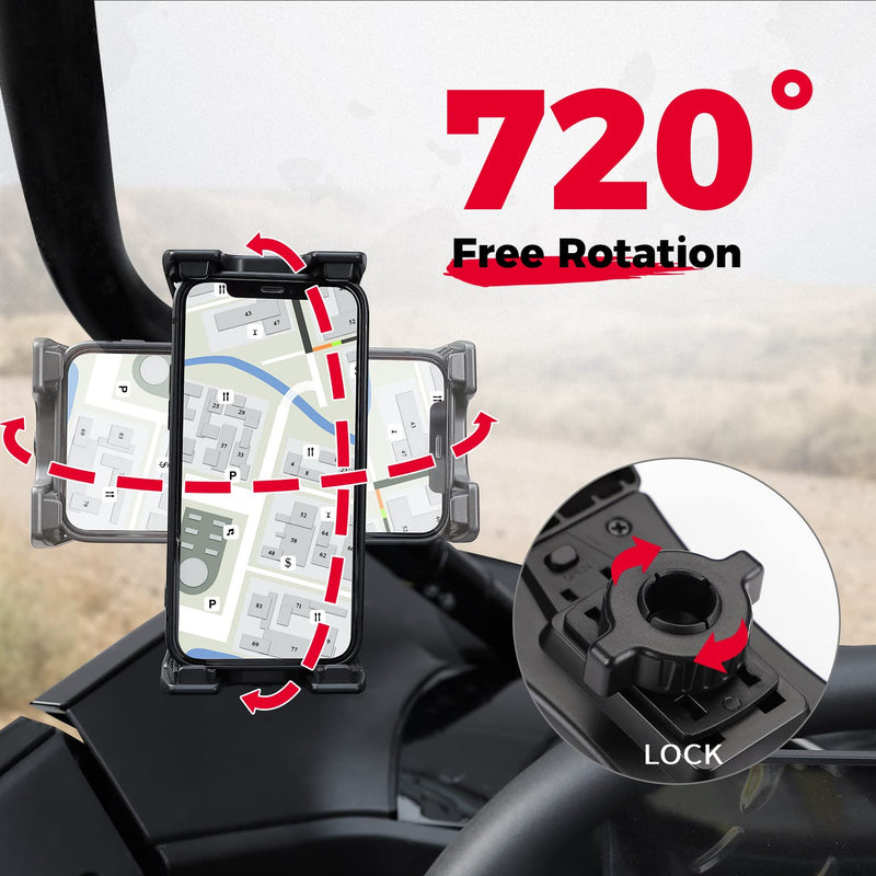 Load image into Gallery viewer, Phone Holder 720° Adjustable 4.7"-13" Clamps
