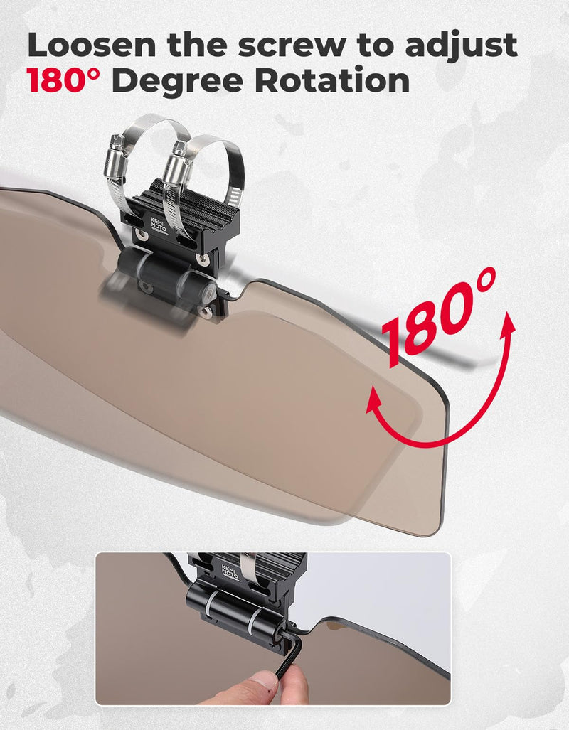 Load image into Gallery viewer, Oversized Upgraded UTV Sun Visor Mirror for 1.5”-2” Roll Bars
