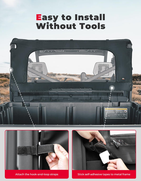 Soft Rear Windshield with Zipper for Can-Am Defender HD10|9|8|7|5
