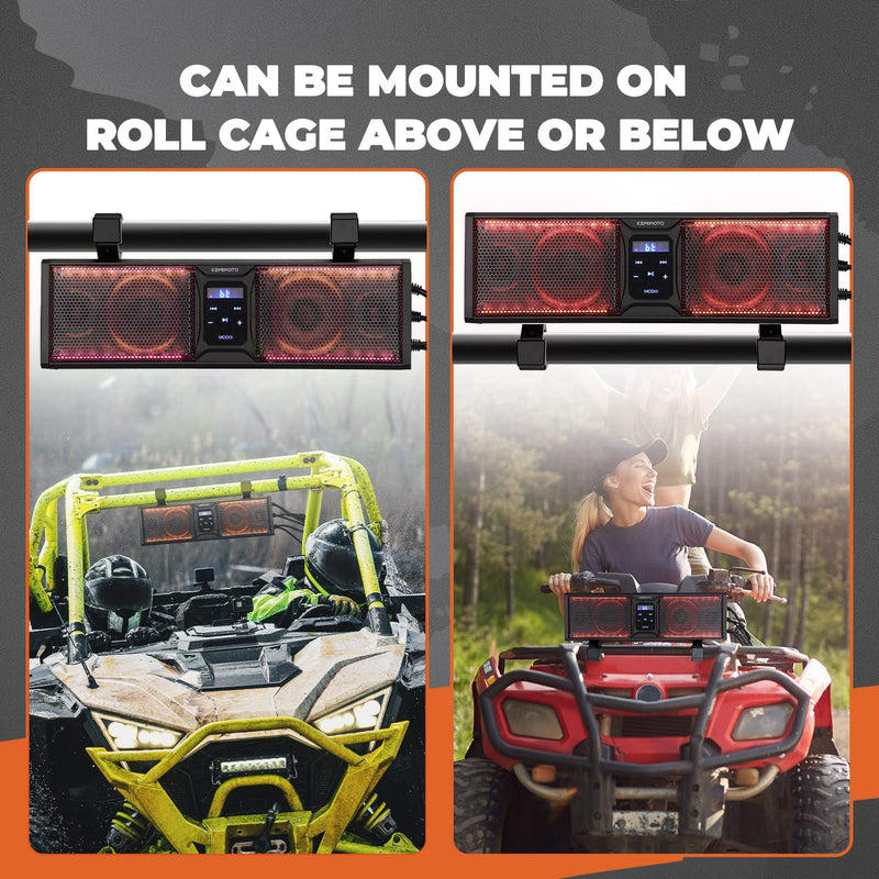 Load image into Gallery viewer, 16'' RGB UTV ATV Golf Cart Sound Bar, BT 5.0, Amplified, IP65 Waterproof Dustproof
