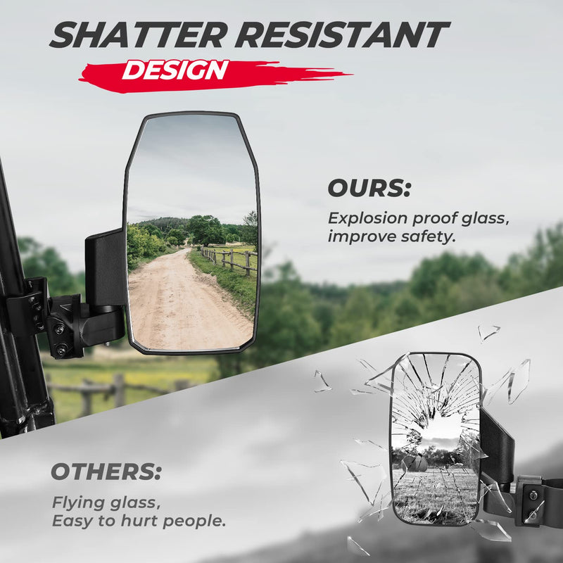 Load image into Gallery viewer, Upgraded UTV Wider Pro-Fit Side Mirrors for Polaris / Can-Am (1 pair)
