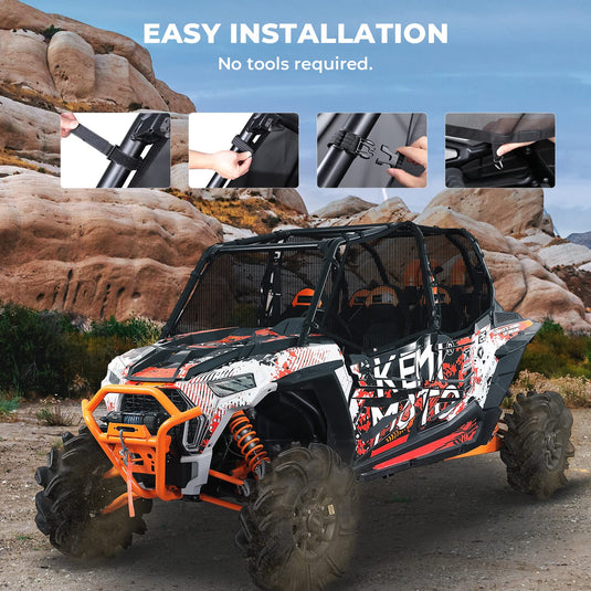 PVC Mesh Window Nets Door Nets for Polaris RZR XP 1000 4 Door 2014-2023