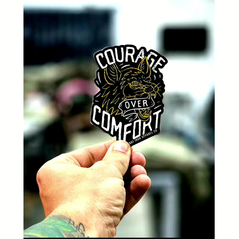 Load image into Gallery viewer, COURAGE OVER COMFORT DECAL

