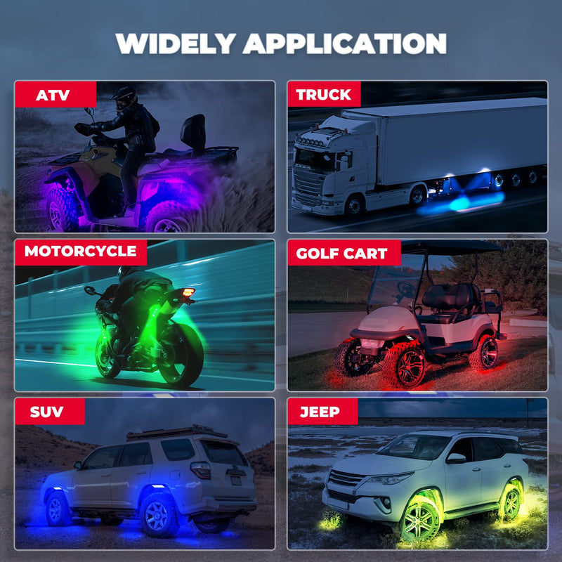 Load image into Gallery viewer, Universal 6 Pods RGB Rock Light Kit for UTV ATV Jeep Truck SUV Car

