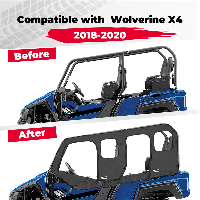 Load image into Gallery viewer, Soft Cab Enclosure Upper Doors for Yamaha Wolverine X4/SE 2018-2020

