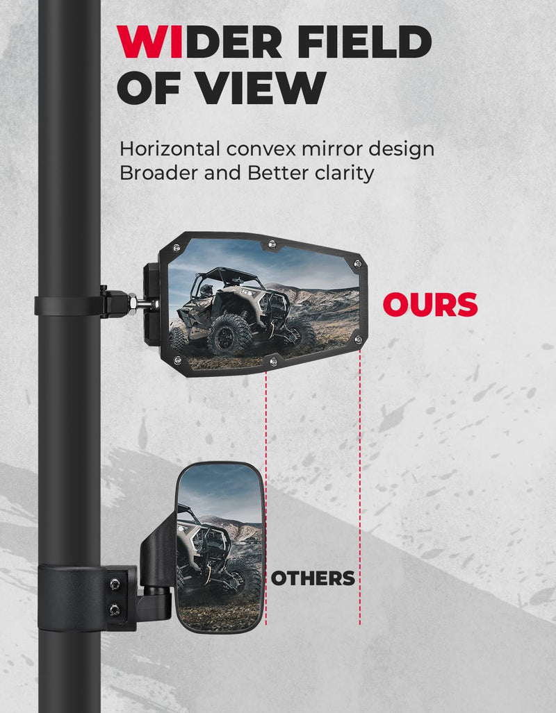 Load image into Gallery viewer, UTV Universal 1.5-1.875 In Side Mirrors for Polaris/Can-Am/Kawasaki
