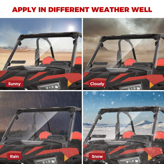 Front Windshield with Adjustable Vents for Polaris RZR XP 1000/4