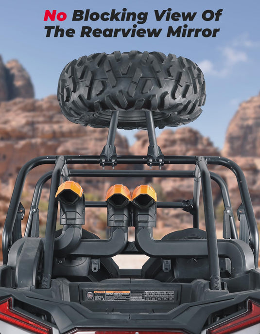 UTV Spare Tire Carrier for 1.5''-2'' Roll Cage for Polaros RZR, Kawasaki Mule