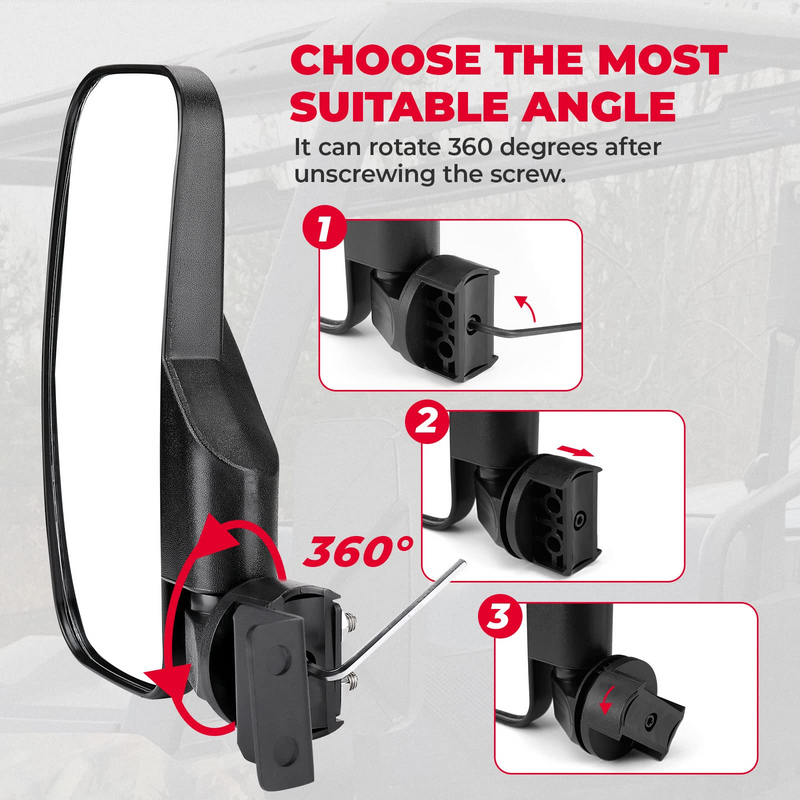Load image into Gallery viewer, 10" Large UTV Side Mirrors w/ Pro-fit cage for Polaris RZR Ranger General UFORCE
