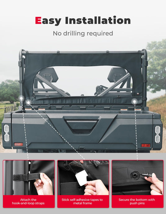 Rear Soft Windshield with Zipper for CFMOTO Uforce 1000/1000XL