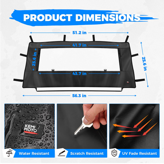 PVC Soft Rear Windshield for Polaris General 1000 /XP 1000