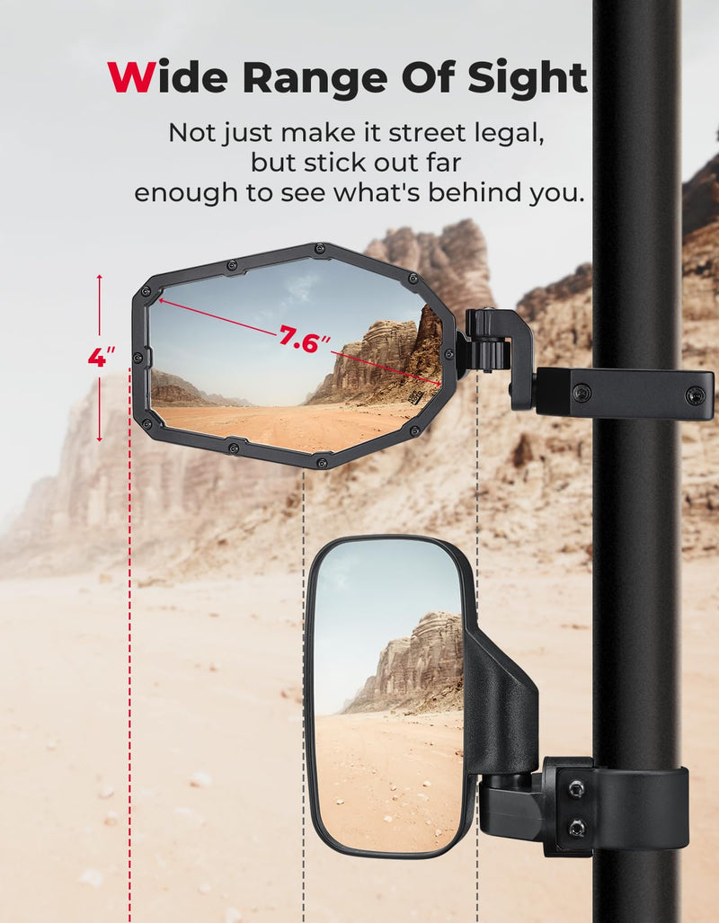 Load image into Gallery viewer, Side Mirrors with LED Turn Lights for Can Am Maverick X3/ RZR w/ 1.6"-2" Roll Bar
