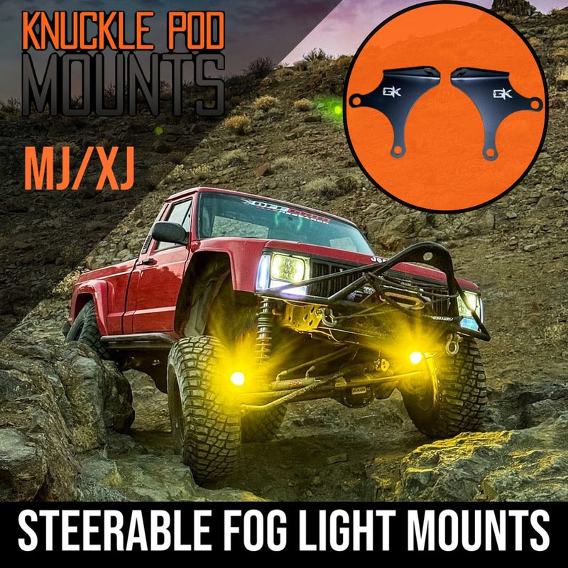 Load image into Gallery viewer, Jeep TJ XJ YJ ZJ Steerable Knuckle Pod Light Mounts (1984-2006 Wrangler/Cherokee)
