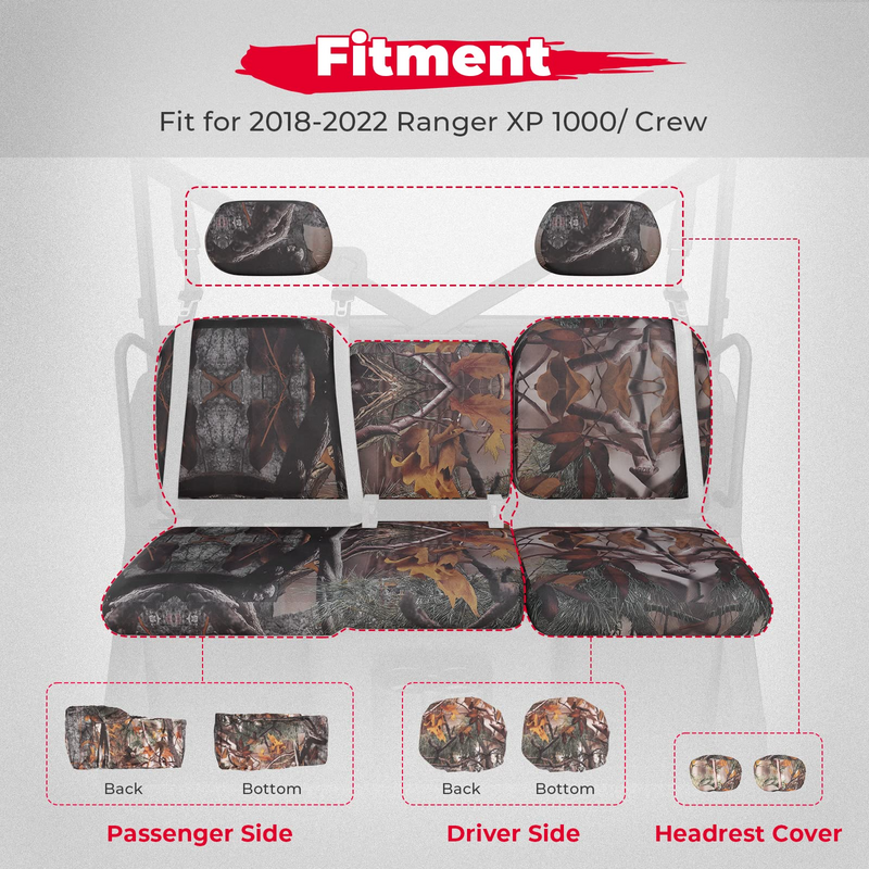 Load image into Gallery viewer, Camo Split Bench Seat Covers for Polaris Ranger XP 1000/Crew
