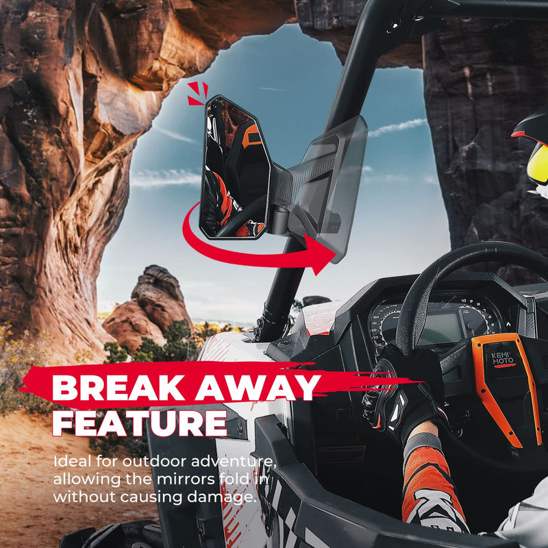 Load image into Gallery viewer, UTV Side Mirrors Fit with Windshield for 1.6"-2" Roll Bar
