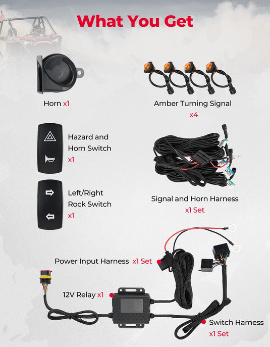 Universal Plug & Play Turn Signal Kit With Rocker Switch & 110D Horn
