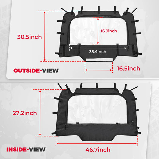 Soft Rear Windshield for Polaris RZR XP 1000 /4 2014-2023