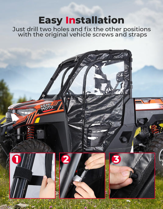 UTV Cab Enclosure Upper Doors for Ranger XP 1000 (2017-2025)