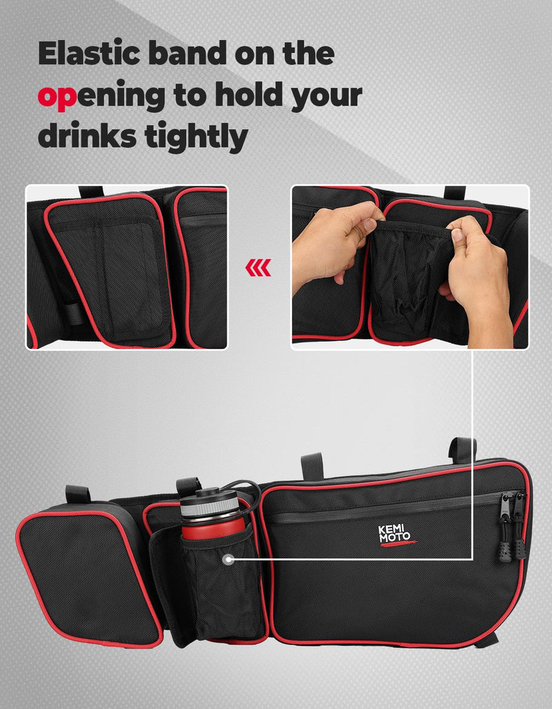 Load image into Gallery viewer, Door Bags with Removable Knee Pads for Can-Am Maverick X3 - Red
