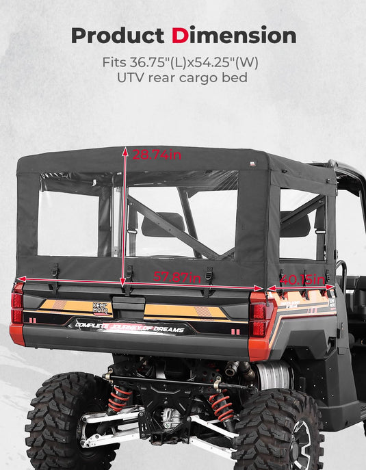 UTV Soft Cargo Camper Bed Cover Rack for Polaris Ranger 570 Full-size/XP 900/1000 / XP 1000 / Crew