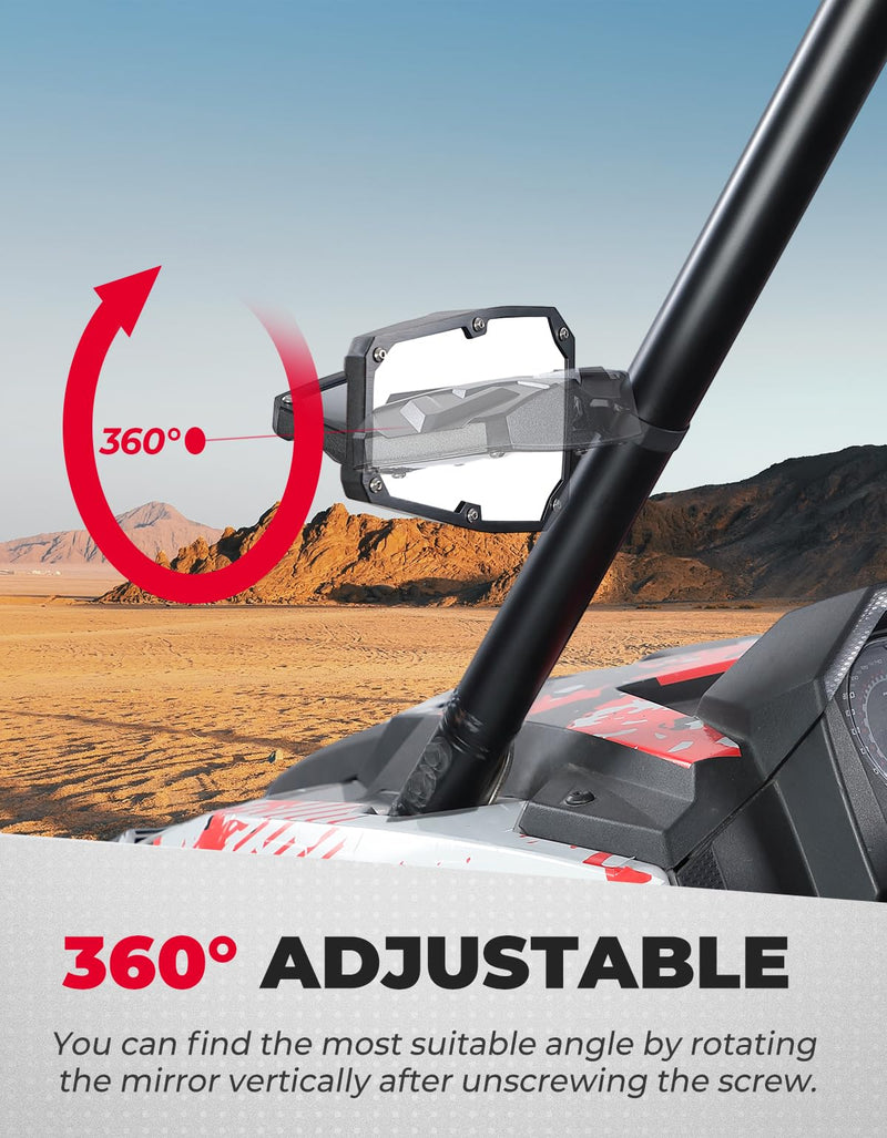 Load image into Gallery viewer, UTV Universal 1.5-1.875 In Side Mirrors for Polaris/Can-Am/Kawasaki
