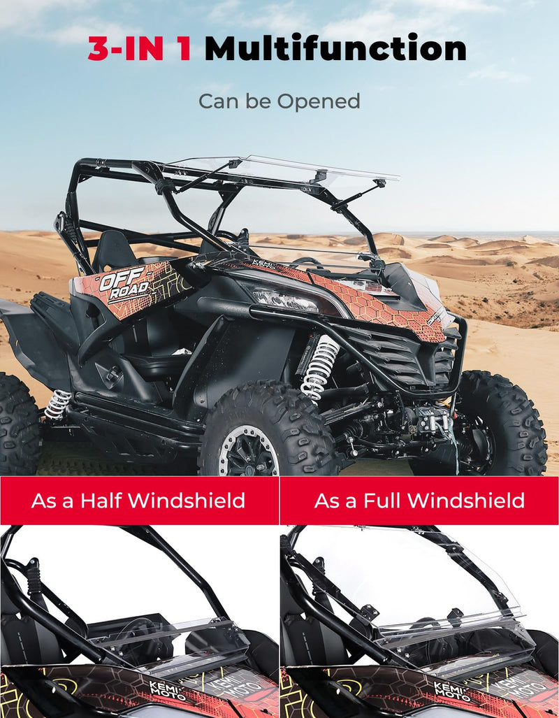 Load image into Gallery viewer, 3-in-1 Folding Half Flip Windshield for CFMOTO ZForce 950
