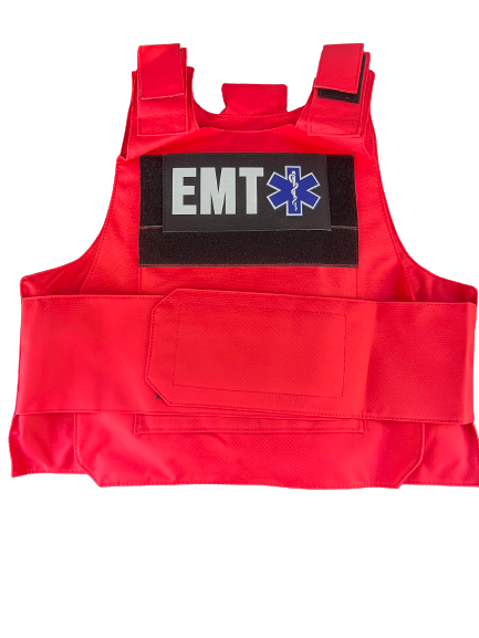 Load image into Gallery viewer, First Responder Vest Kit RED LEVEL IIIA (2) 10x12 Front/Back Plates and Patch
