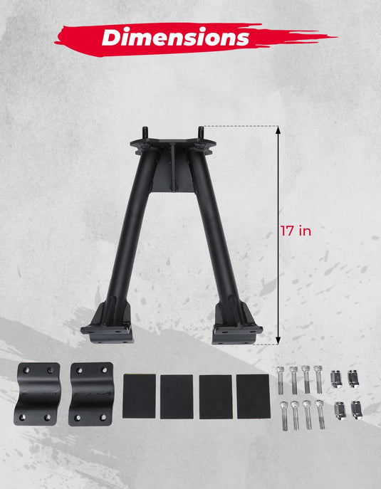 UTV Spare Tire Carrier for 1.5''-2'' Roll Cage for Polaros RZR, Kawasaki Mule