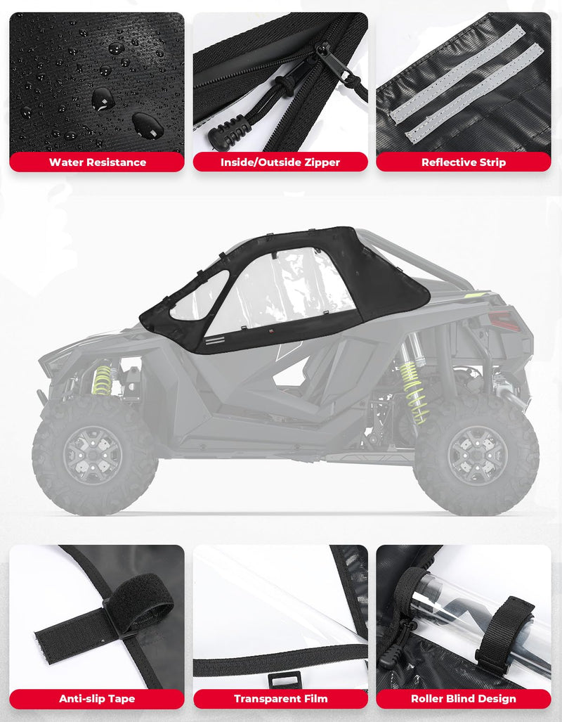 Load image into Gallery viewer, Soft Cab Enclosure Upper Doors for Polaris RZR PRO XP/Turbo R (2 seat)
