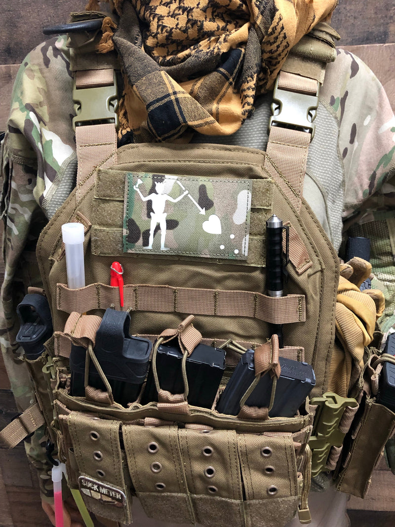 Load image into Gallery viewer, 3” x 4” Blackbeard Flag Patch Glow in the Dark reflective
