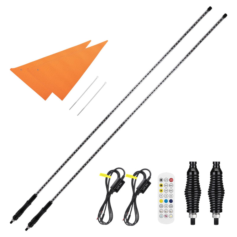 Load image into Gallery viewer, 2PCS 5FT UTV Whip Lights with Spring Bases
