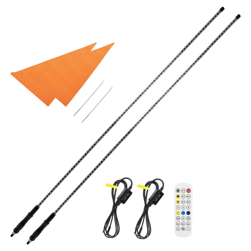 Load image into Gallery viewer, 2PCS 5FT UTV Whip Lights with Spring Bases
