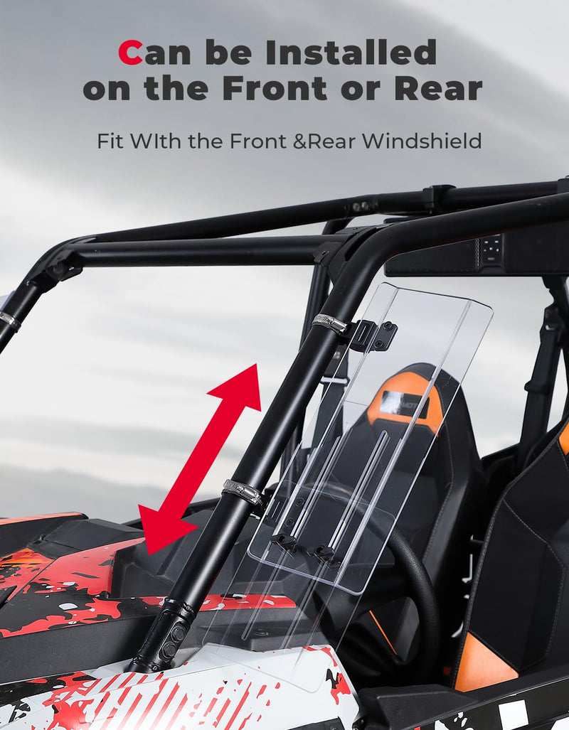 Load image into Gallery viewer, 2PCS UTV Side Wind Deflectors for Can-Am / Polaris fit 1.5-2.2 inch Roll Bar
