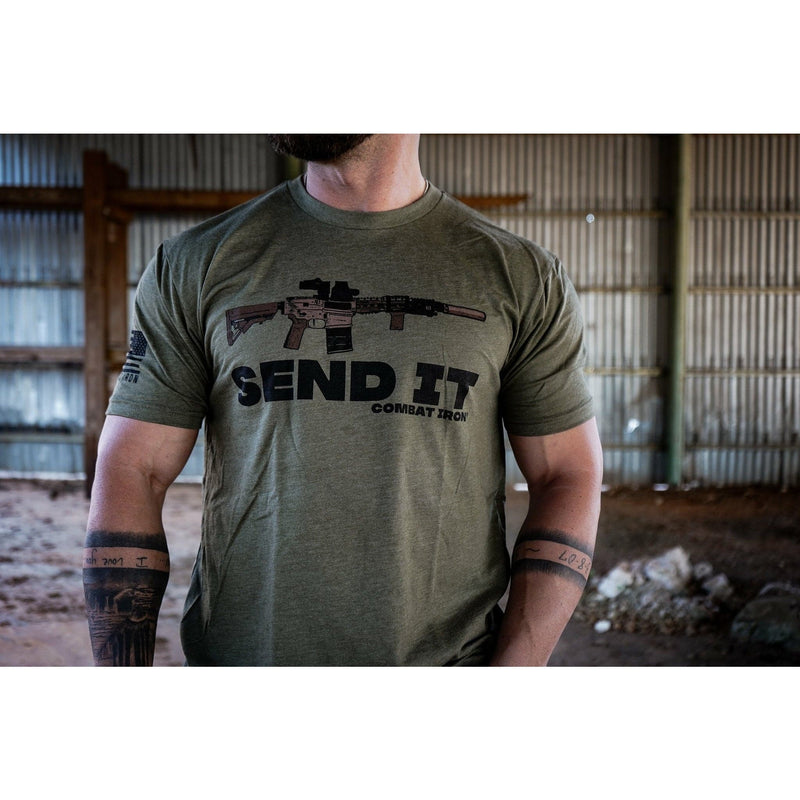 Load image into Gallery viewer, Send It Long Gun Men&#39;s T-Shirt
