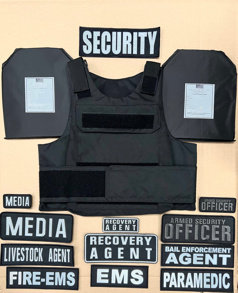 Load image into Gallery viewer, First Responder / Duty VEST COMBO PACKAGE LEVEL IIIA (2) 10x12 Front/Back Plates and Patch
