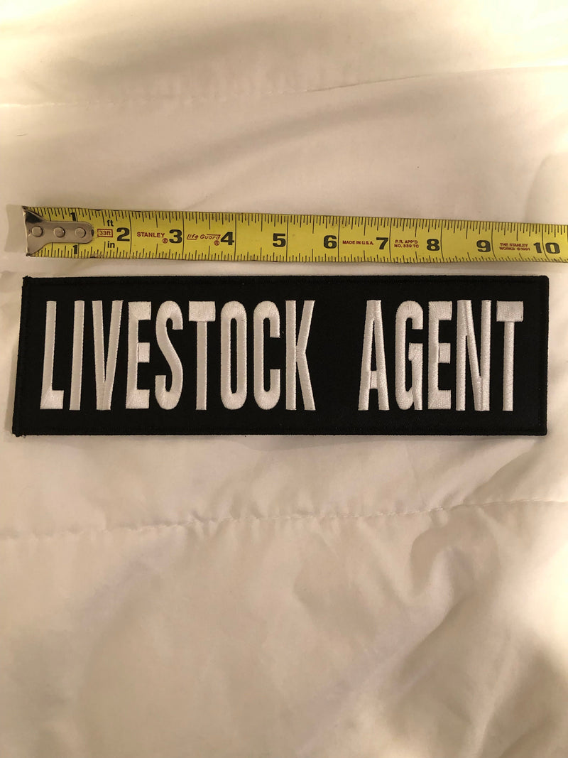 Load image into Gallery viewer, (Pair) LIVESTOCK AGENT Patches (3” x 10”) Hook and Loop
