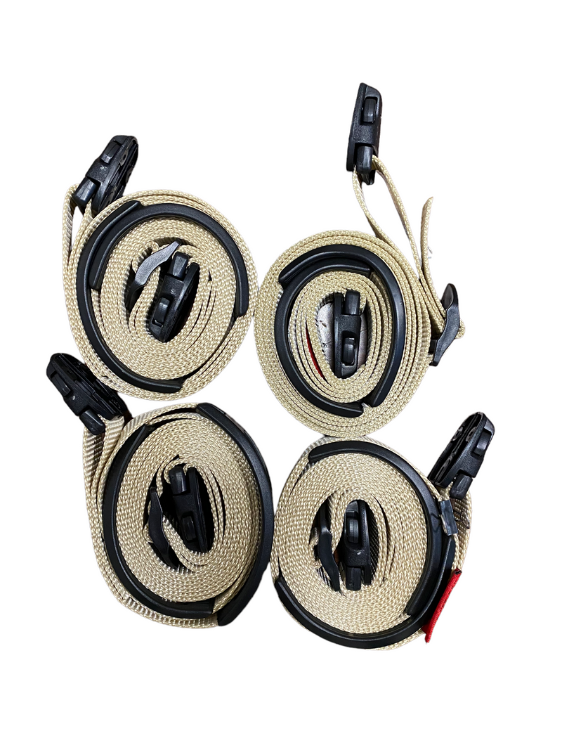 Load image into Gallery viewer, 10 Ft Tan ACW Buckle Spa Hot Tub Cover Adjustable Wind Straps | 2 COMPLETE KITS
