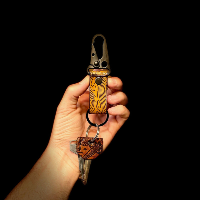 Load image into Gallery viewer, Leather Clip Keychain Handmade
