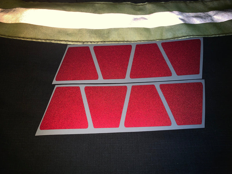 Load image into Gallery viewer, MATTE DARK RED REFLECTIVE HELMET (TET) TETRAHEDRON 8 PACK
